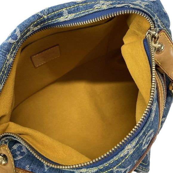 Louis Vuitton Shoulder Bag Monogram Denim Baggy PM M95049 Blue Cotton Leather - Picture 10 of 16